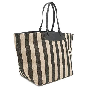 Furla Stripe Leather Bag Black Meraviglia Canvas Tote Beige